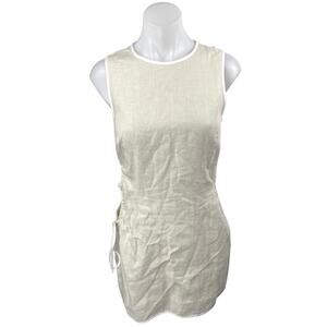 SIR The Label Beige 100% Linen Sleeveless Cutout Cami Tank Mini Dress Size S